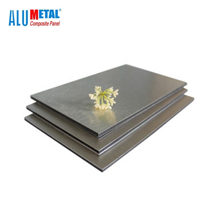 China Corrugated Brushed ACP Aluminum Adhesive Sheet Roof Panels 1000mm 6mm LDPE on sale