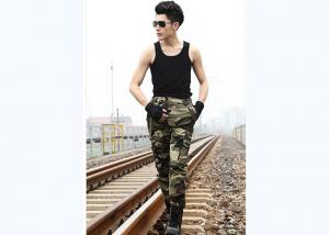 China Men Neutral Style Military Camouflage Pants Two Zipper Back Pockets For Field Training on sale