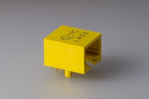 Quality 90 Degree 8P8C Single Port Plastic RJ45 Ethernet Jack Color Yellow Tab down wholesale