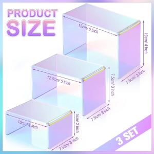 Quality 9 Iridescent Set Acrylic Display Risers , Sturdy Acrylic Candy Display wholesale