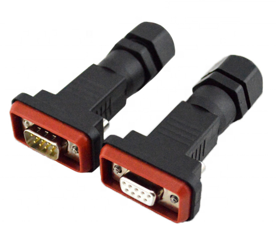 Quality Assembly Waterproof DB9 Male D-Sub Amp Connectors Ip67 With Screw Locking wholesale