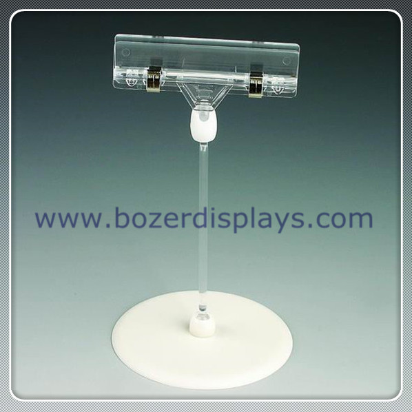 Buy cheap Shenzhen factory produce plastic pop sign clip with base from wholesalers