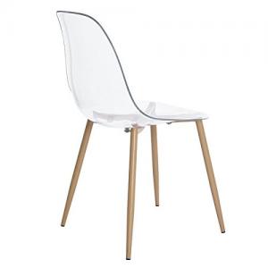 Quality OEM ODM Clear Acrylic Ghost Chair , Eames Style Plastic Chair With Metal Legs wholesale