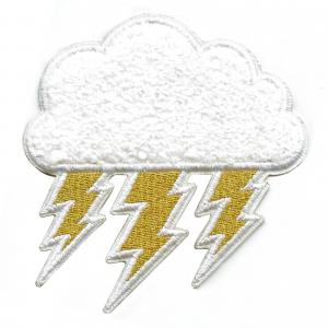 Quality Enchanted Chenille Lightning Cloud Patch Embroidered Iron On Patch wholesale