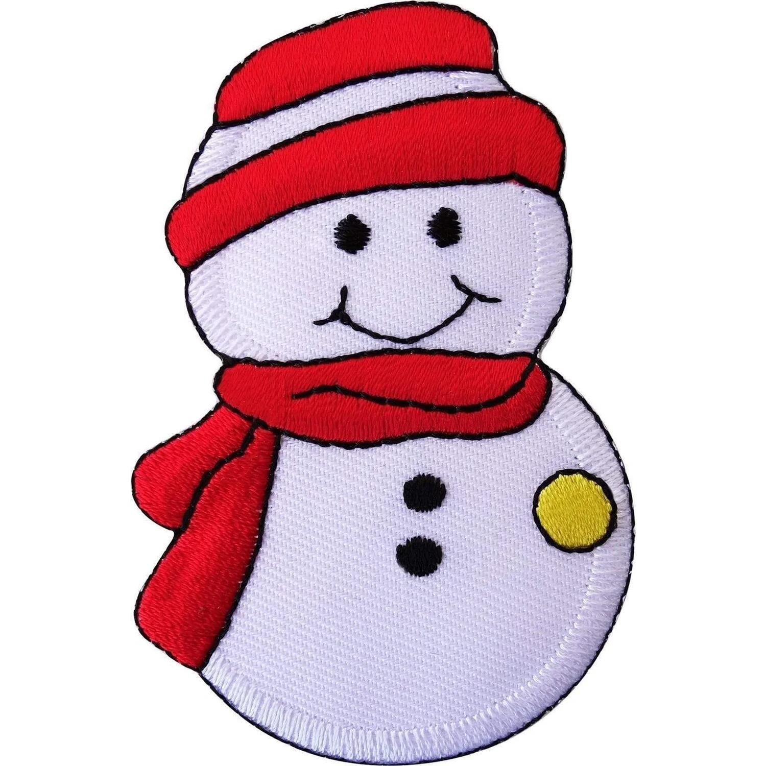 Quality Christmas Snowman Custom Embroidered Patch Iron / Sew On Decoration XMAS Applique Badge wholesale