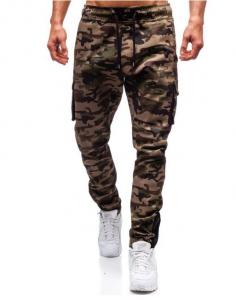 China Men Camouflage Casual Pants Patchwork Cargo Pants Multi Pocket on sale