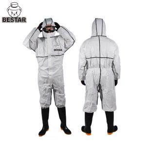 China Virus Protection Type 4B/5B/6B Microporous film Coverall with bound seam for Paint Spraying on sale