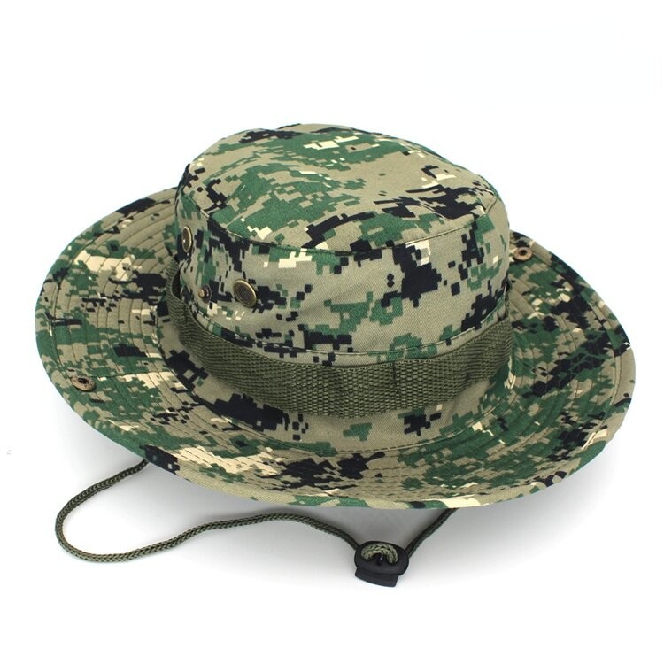 Quality Military Camouflage Mesh Boonie Bucket Cap For Hunting Hiking Climbing wholesale