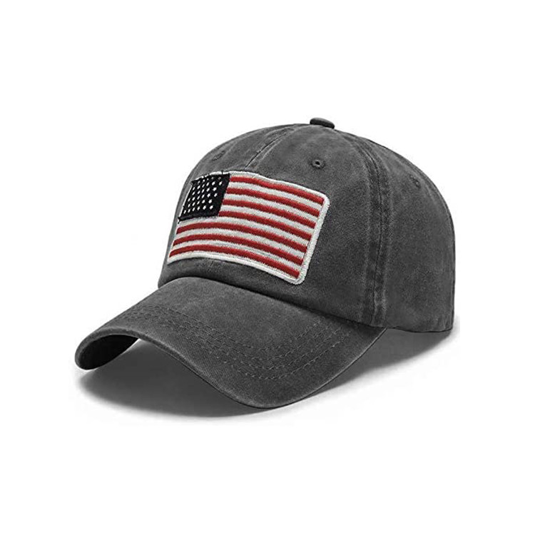 Quality Trucker Curved Brim Six Panel Dad Cap Embroidered USA Logo wholesale