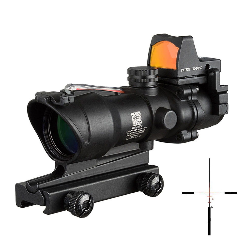 China 4x32 Fiber Optic ACOG Rifle Scopes With RMR Illuminated Red Dot Reflex Sight on sale