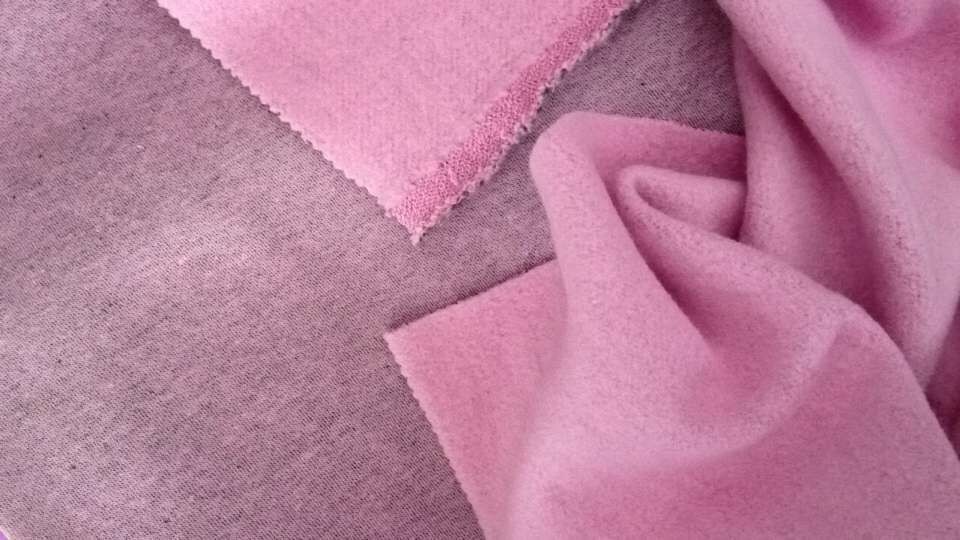 Cheap Pink Thick Brushed Velour Fleece Fabric For Lining / Home - Textile / Garment for sale