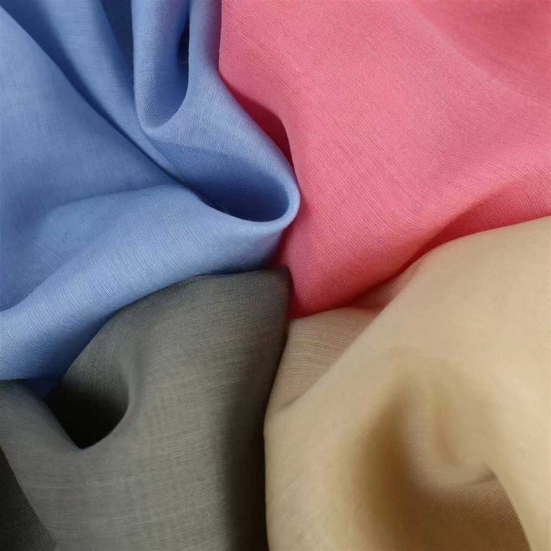 Quality 70%Tencel+30%Nylon Fabrics Static-free Enzyme wash Days silk chiffon Fashion girls' design dress and shirts wholesale