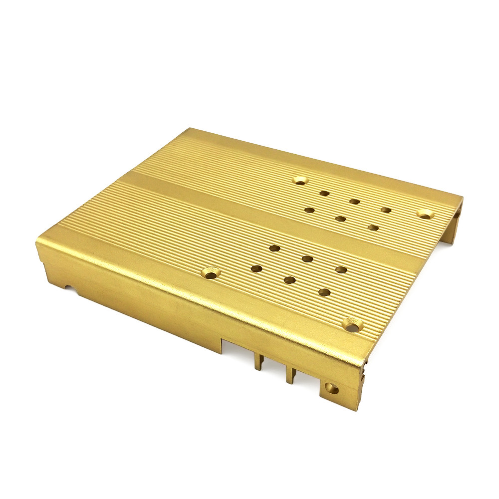 Quality ODM Gold Extruded Aluminum Heatsinks , Extruded Heat Sink With Punching Holes wholesale
