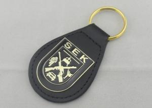 Quality SEK Leather Key Chain Iron Personalized Leather Keychains With Brass Plating wholesale