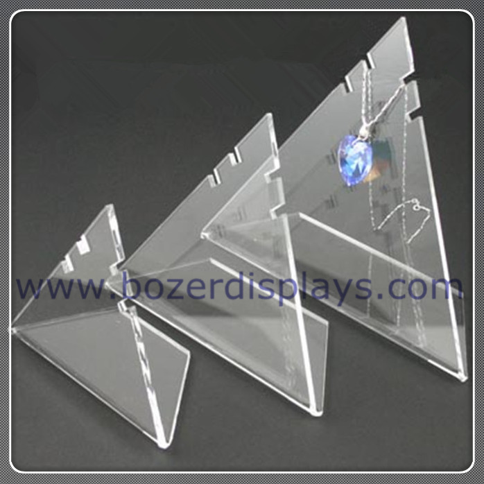 Quality 3X Triangle Acrylic Necklace Pendant Display Stand wholesale