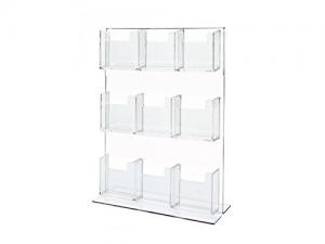 Quality 9 Pocket Vertical Acrylic Clear Board Freestanding With Sign Holder wholesale