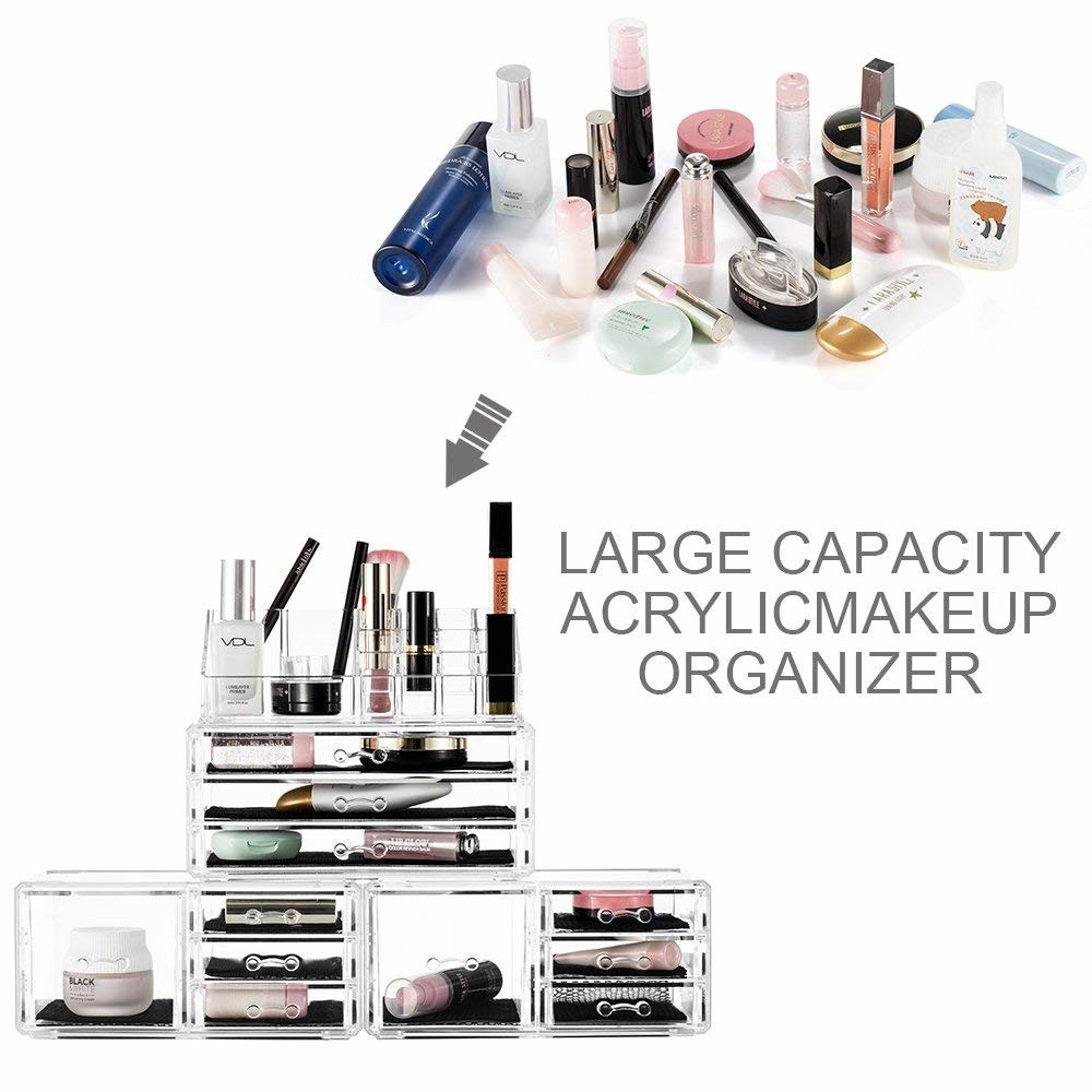 Quality OEM ODM Large Acrylic Display Box Cosmetic Storage Box Organizer 4 Pieces Set wholesale