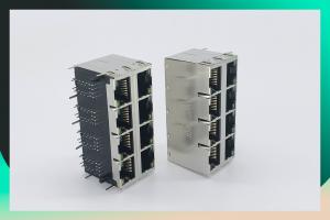 Quality Phosphor Bronze 2 X 4 Port RJ45 Ethernet Jack For Video , Networking wholesale