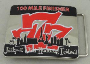 Quality Jackpot Ultra Running Festival Custom Made Belt Buckles 100 Miles Finisher With Soft Enamel wholesale