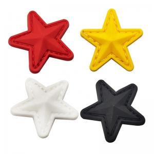 Quality Soft 3D PVC Label Cartoon Stars Adhesive Rubber Silicone Velcro Patch For Hat wholesale