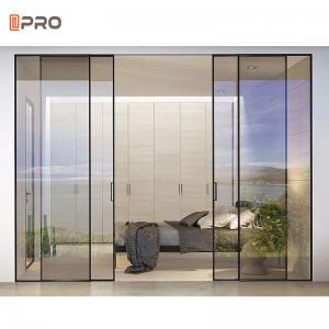 Quality Powder Coated Interior Bedroom Aluminium Sliding Glass Door Plexiglass wholesale