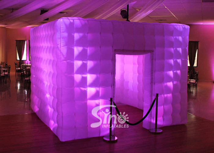 China 4x4m tube LED light inflatable photo booth for parties n film events on sale