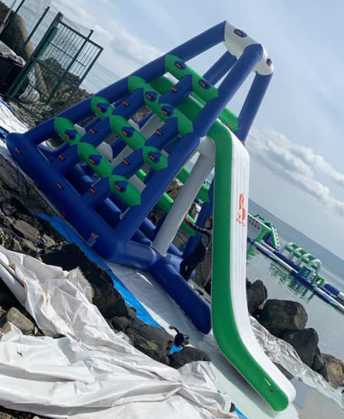 Quality 0.9mm Durable PVC Inflatable Water Climbing Slide For Water Park wholesale