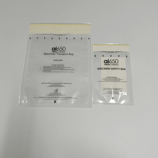 Disposable Autoclave Lab Biohazard Specimen Transport Bags With 2 Pouch