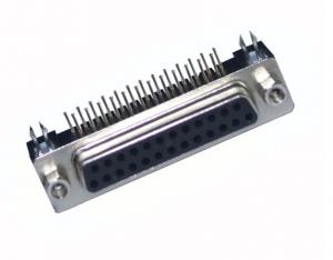 Quality 90 Degree 25 Pin D Sub Male Connector Two Rows Female DR With Back Shell wholesale