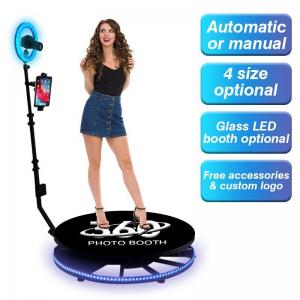Quality Parties Free Custom Logo 360 Spin Camera Booth Selfie Platform With Flight Case wholesale