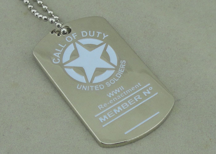 Quality Army Personalised Dog Tags , Die Casting Zinc Alloy Dog Tag Nickel Plating wholesale