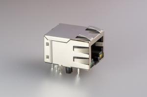 Quality Vertical RJ45 With Transformer 8 Pin Single Port With Shield And LED Female Jack wholesale