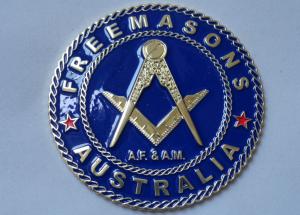 Quality Gold Plating Iron or Brass or Copper A.F. & A.M. Adhesive Badge wholesale