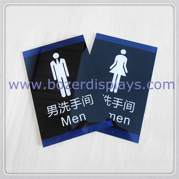 Quality Self-adhesive Acrylic Toilet Door Signs/Washing Room Door Plates wholesale