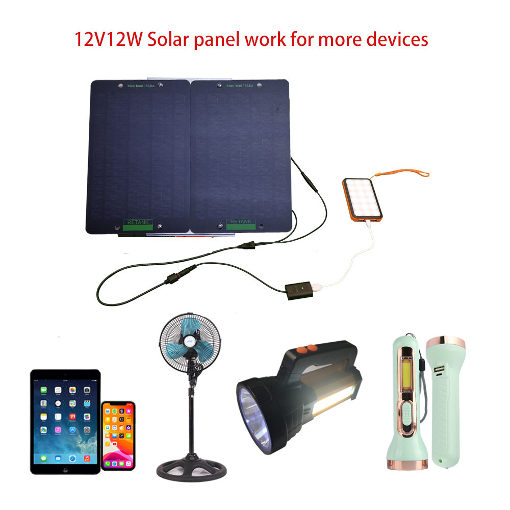 Quality 12V12W solar panel set 10W solar battery charger include 2pcs 5w panels 1pcs USB MPPT controller 1pcs 2in1out 2S cablel wholesale