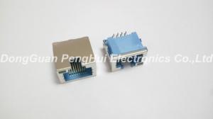 Quality 8P8C Sinking Board Low Profile RJ45 Jack With LED Shielded Blue LCP House wholesale