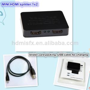 Quality Plastic shell hdmi splitter with 1 input 2 input wholesale