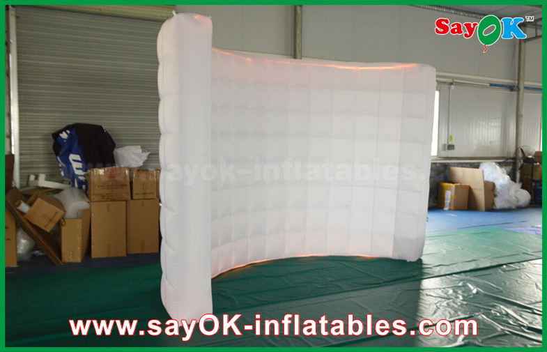 China Inflatable Led Photo Booth White Inflatable Photo Booth , Inflatable LED Wall Photo Booth Linghting Background on sale