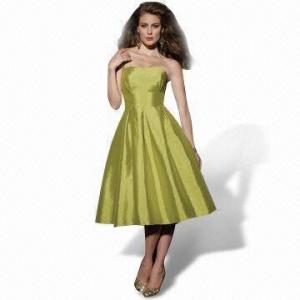 Quality Pleated Cocktail Dress, Crumb Catcher Strapless Neckline with Crystal Beads wholesale