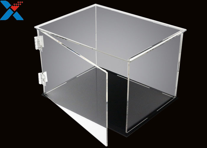 Quality Rectangle Acrylic Display Box Open Door Assembled Clear Dust Storage Box wholesale