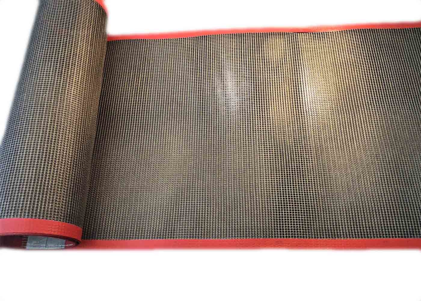 China Food Drying 8*8mm PTFE Coated Fiberglass Mesh Conveyor Belt on sale