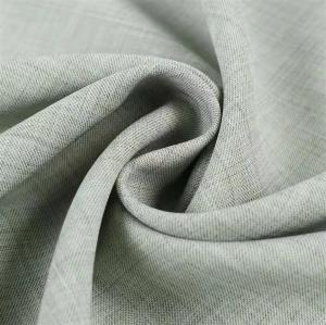 Quality 25% Cationic+72%Recycled Polyester+3%SP Dyeing Plain Fabric for Suit Trousers Windcoat wholesale