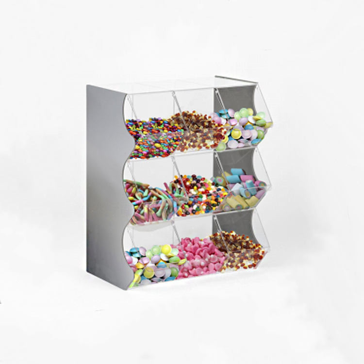 Quality 3 Tier Candy Display Case , Custom Pick and Mix Acrylic Candy Dispenser wholesale