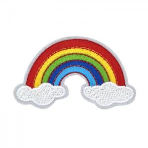 Quality Twill Fabric Rainbow Iron On Patch Sew On Rainbow Embroidered Patch wholesale