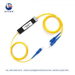 Quality Yellow FTTH Fiber Optic Splitter Pigtail Type SC UPC 1x2 Plc Splitter wholesale