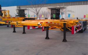 48ft 40 Tons Gooseneck Flatbed Container Trailer , 3 Axles Flatbed Truck Trailer