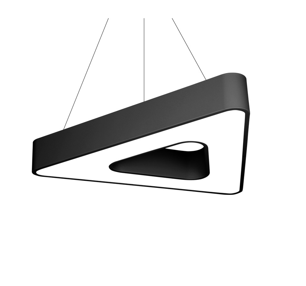 Quality Black Galvanized LED Linear Lights , Triangle Industrial Linear Pendant Lighting OEM wholesale