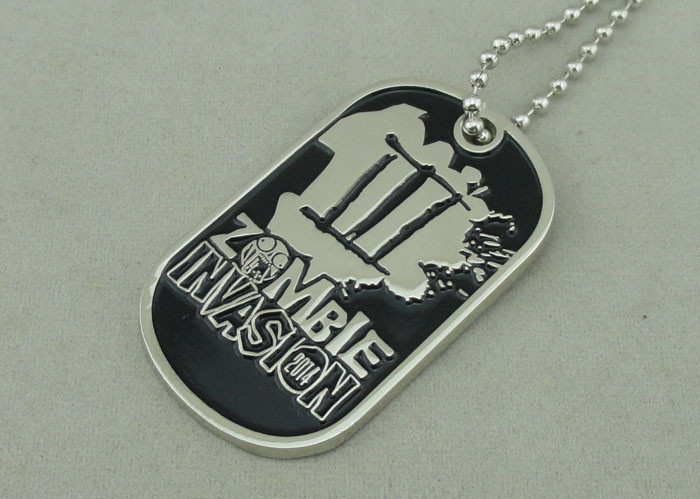 Quality Nickel Double Side Police Personalised Dog Tags Die Stamped Soft Enamel wholesale
