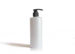 Quality White Cylinder PET Cosmetic Bottles With Black Plastic Pump Dispenser wholesale