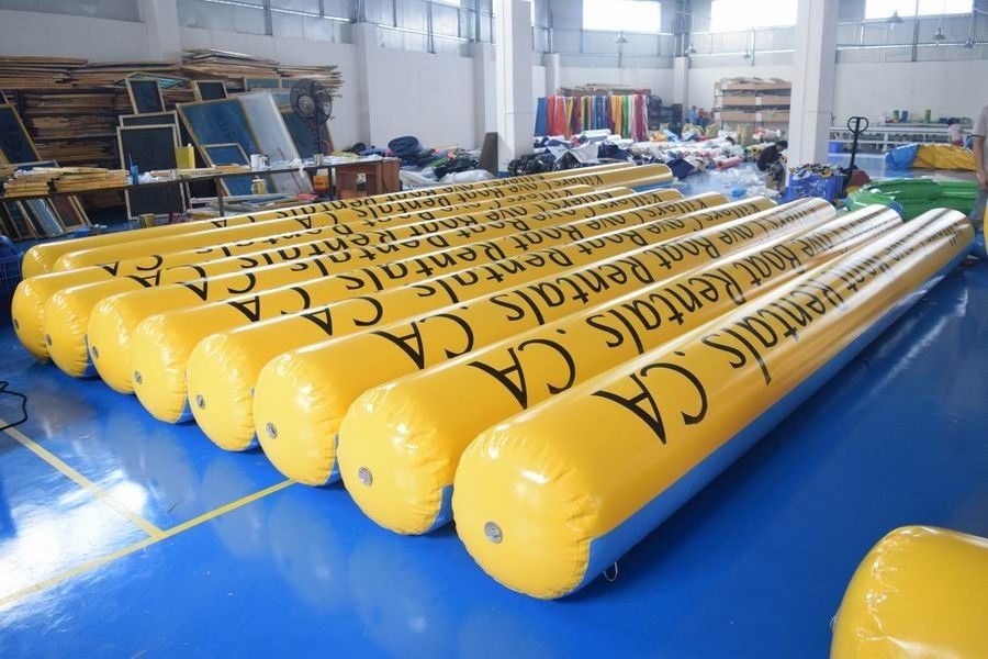 Buy cheap Yellow Inflatable Tubes With 0.9mm Durable Commercial Grade PVC Tarpaulin from wholesalers